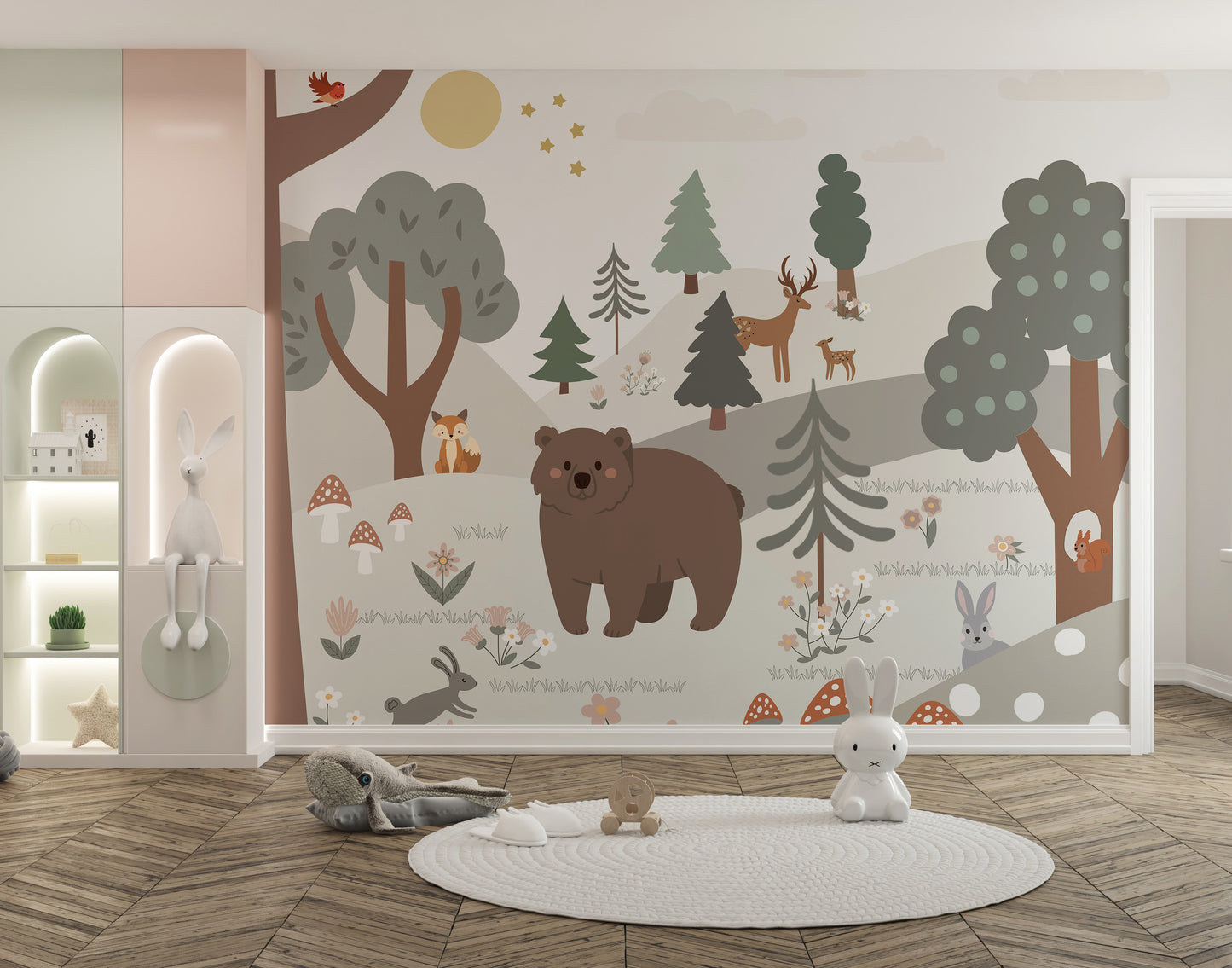 Cartoon Jungle Forest Removable Wallpaper