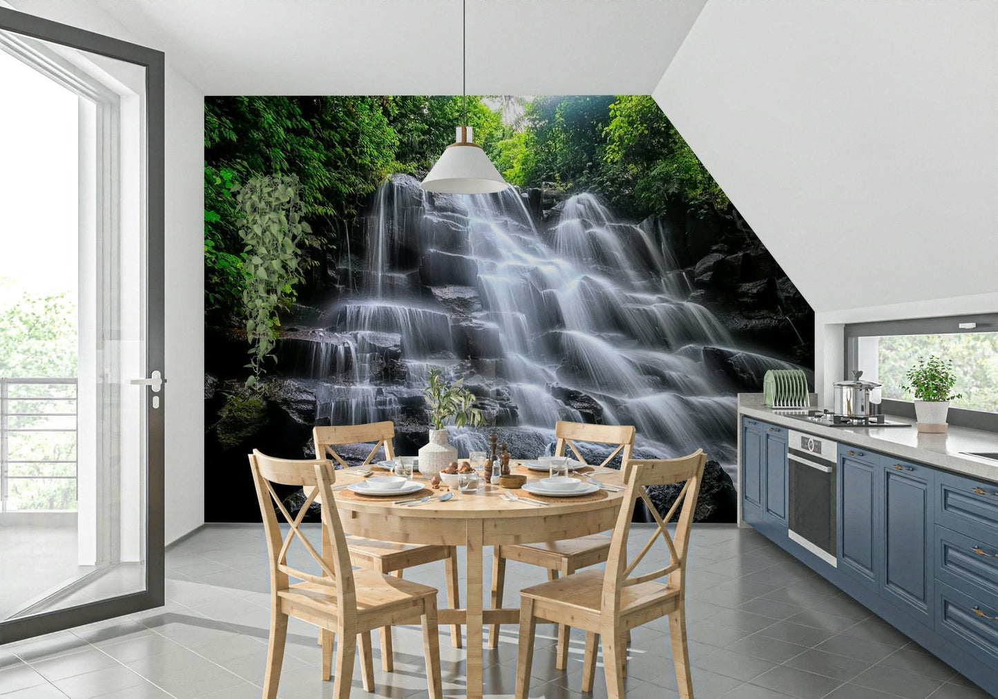 Cascading Serenity Wall Mural