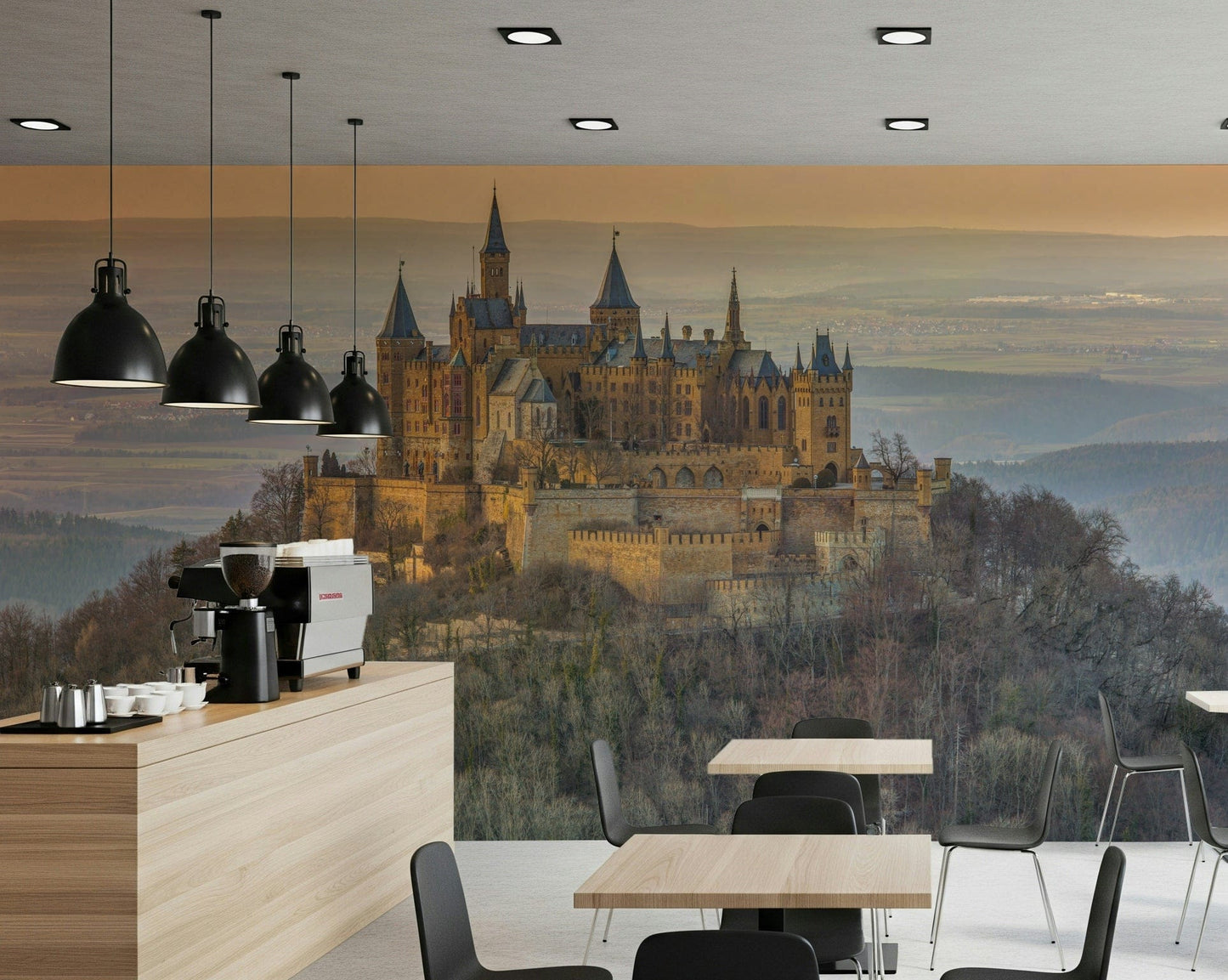Castle Majesty Wall Mural featuring a grand palace for a bedroom backdrop.