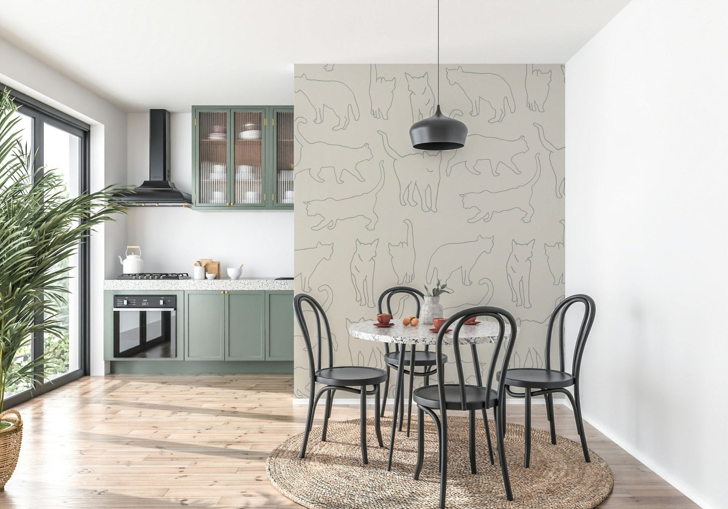 Cat Sketch Symphony Wall Mural