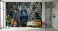 Elegant architectural art in a Cathedral Arches wall mural for studies.