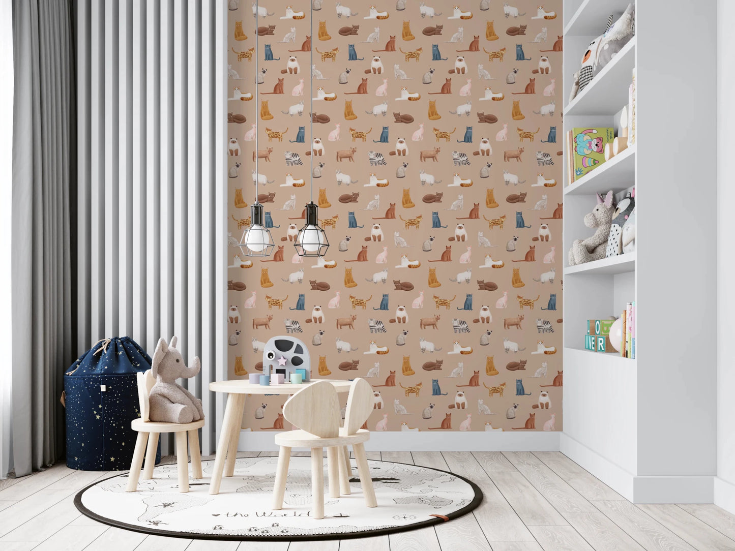 Cats Galore in toffee color Wallpaper⁠