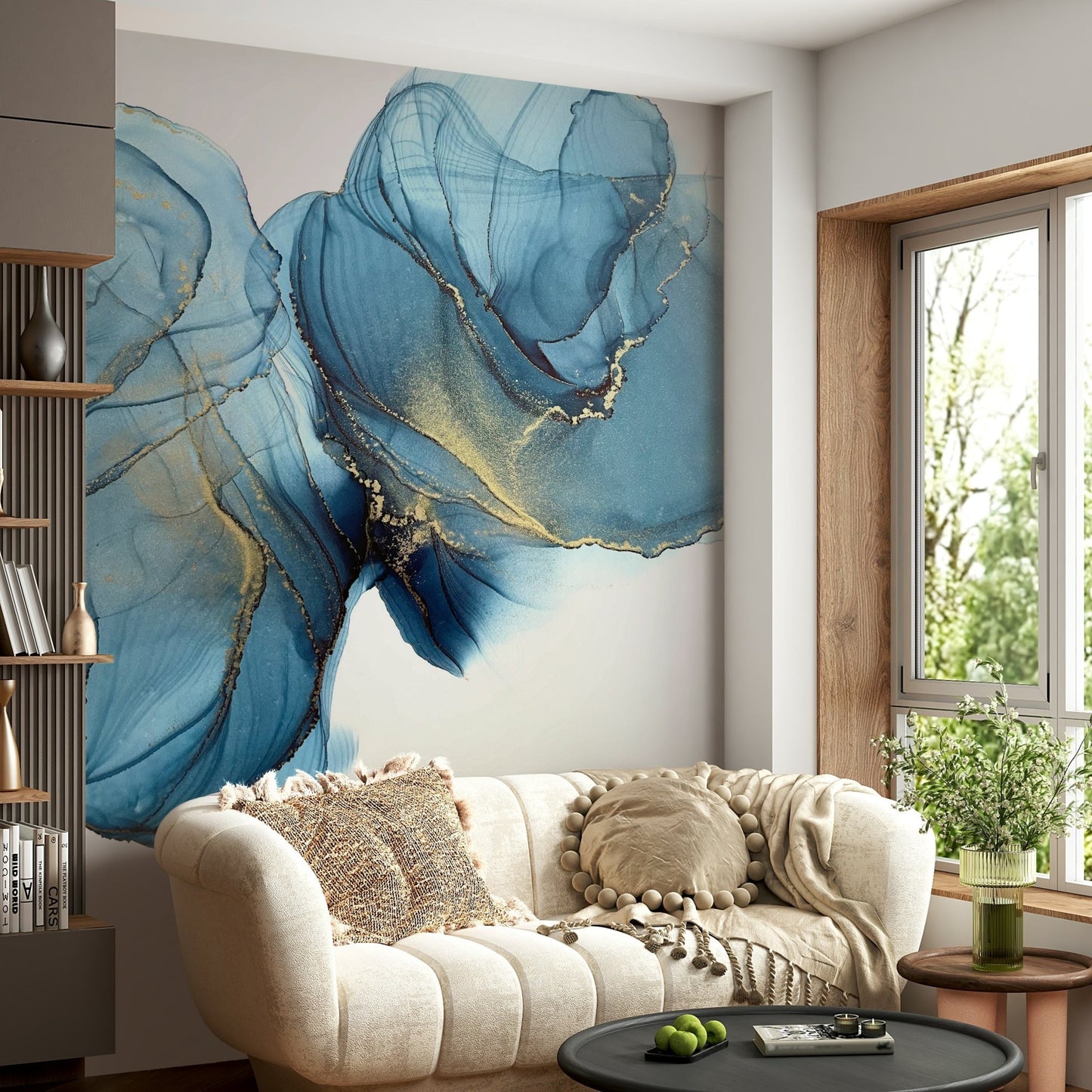 Perfect mural for bedrooms or living rooms with a celestial theme

