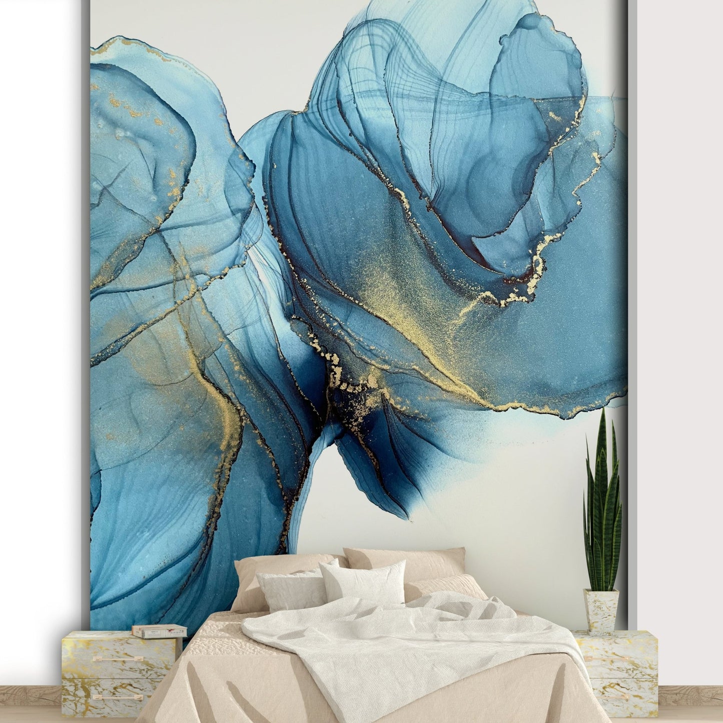 Starry celestial backdrop in rich azure tones

