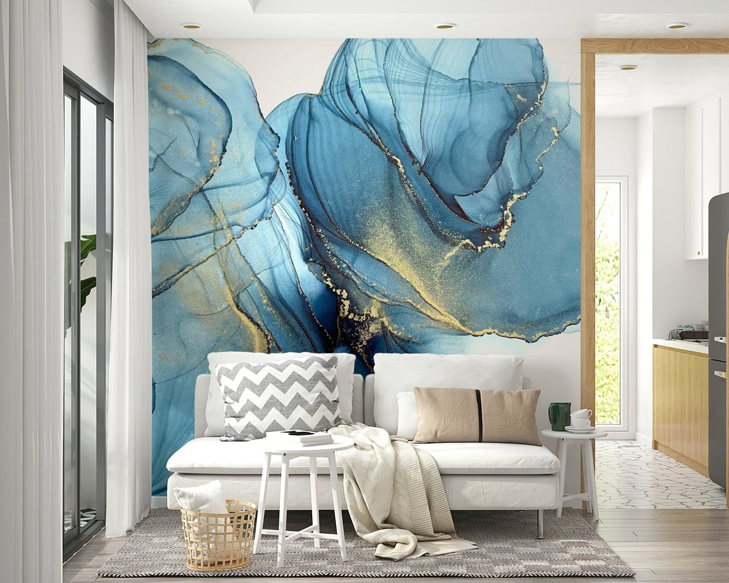 Cosmic elements and soft blues for a tranquil, elegant look

