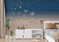 Nature-inspired birds wallpaper design
