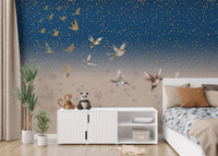Nature-inspired birds wallpaper design
