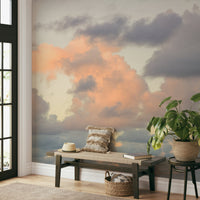 Dark space mural with glowing stars

