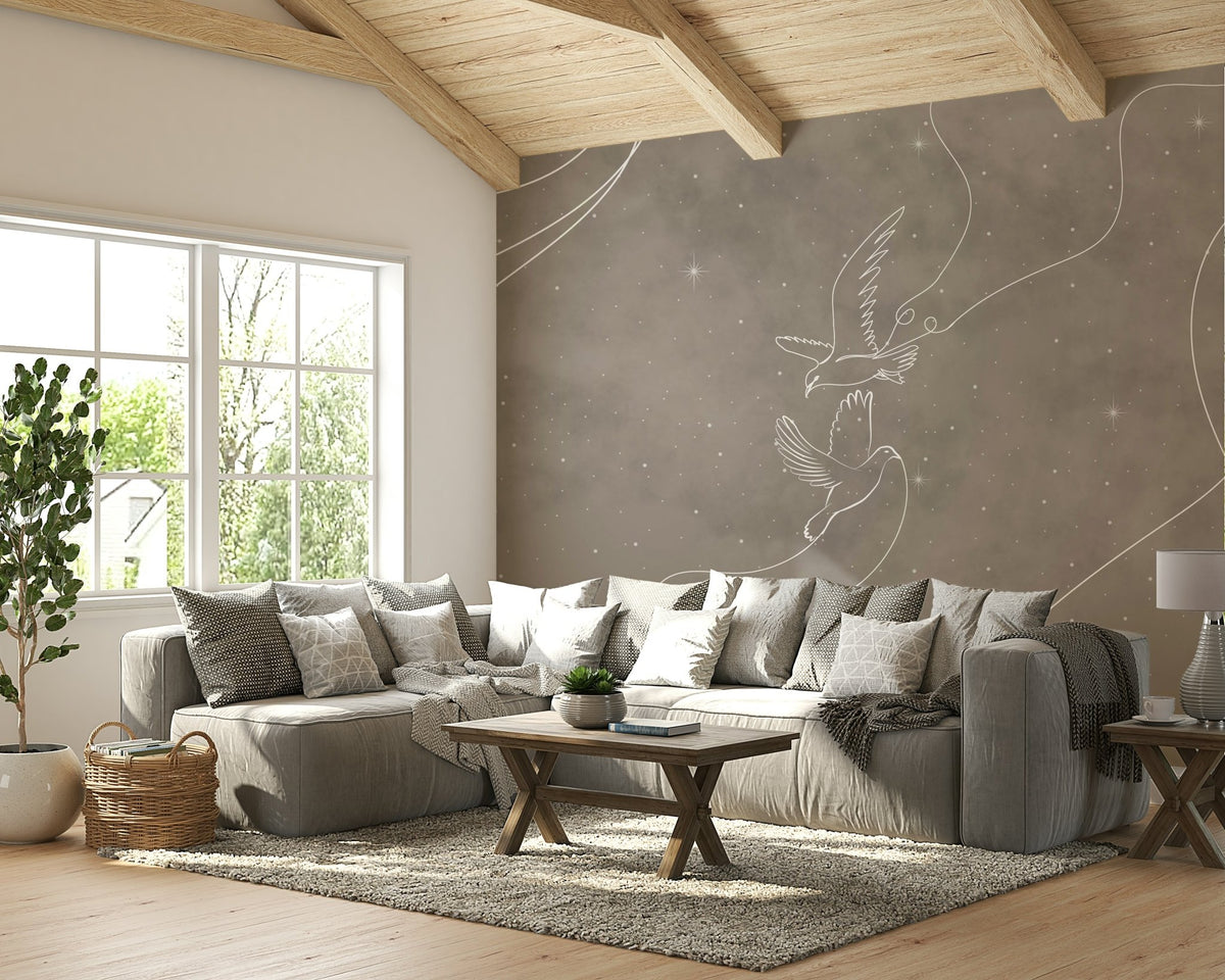 A peaceful wall mural with a celestial and whimsical design. GD4166

