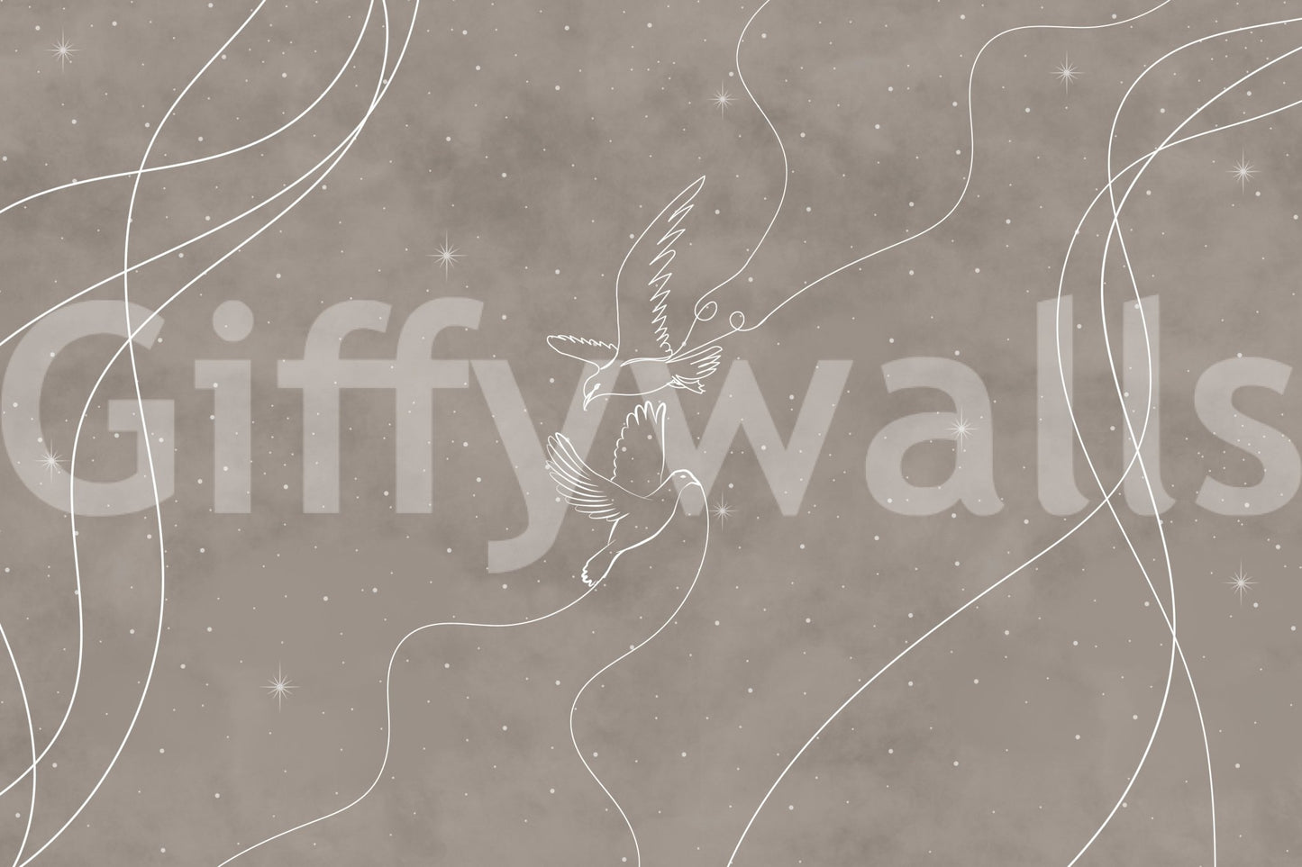 The style is a soft-focus illustration or a painterly design.

