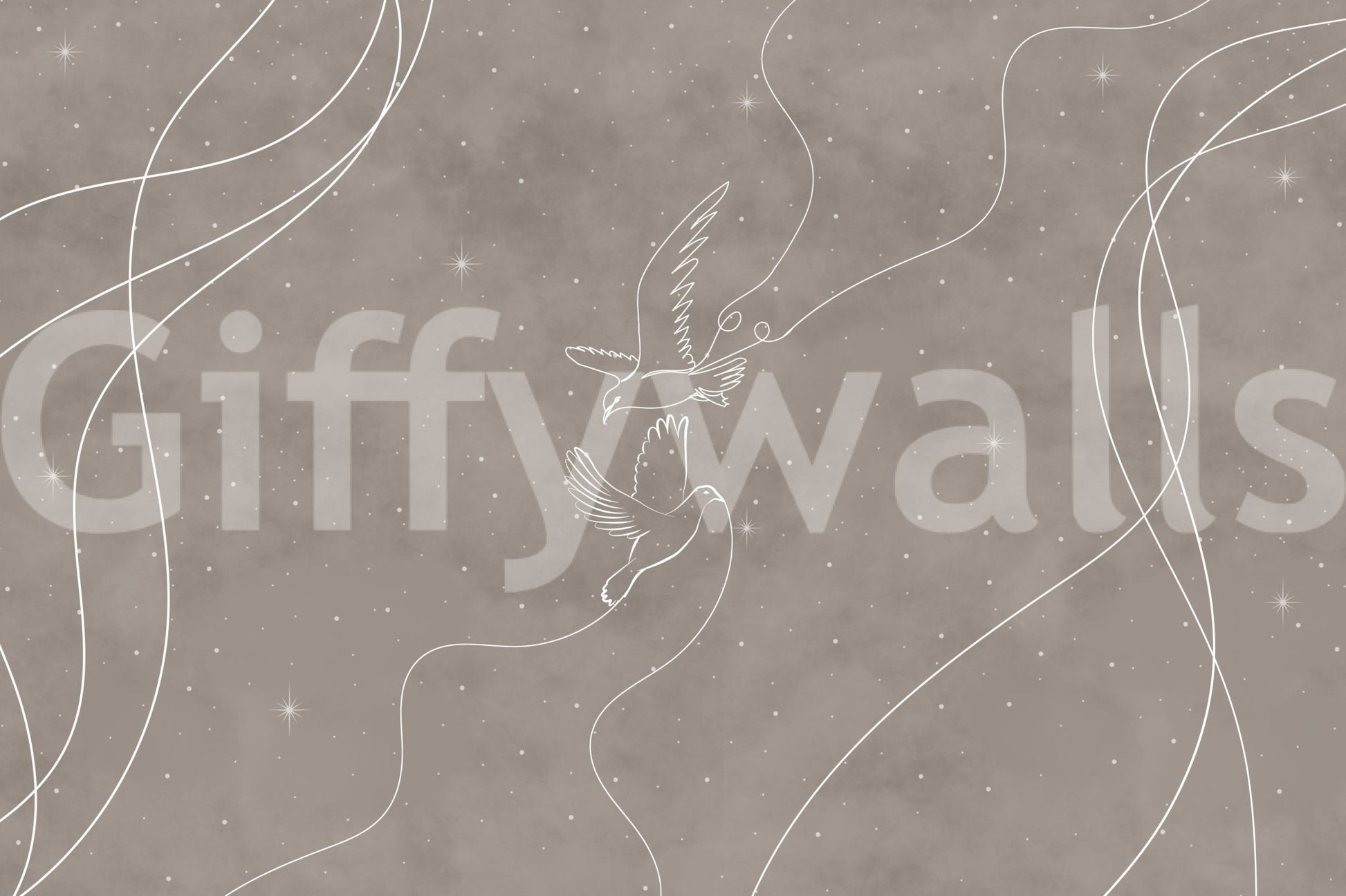 The style is a soft-focus illustration or a painterly design.

