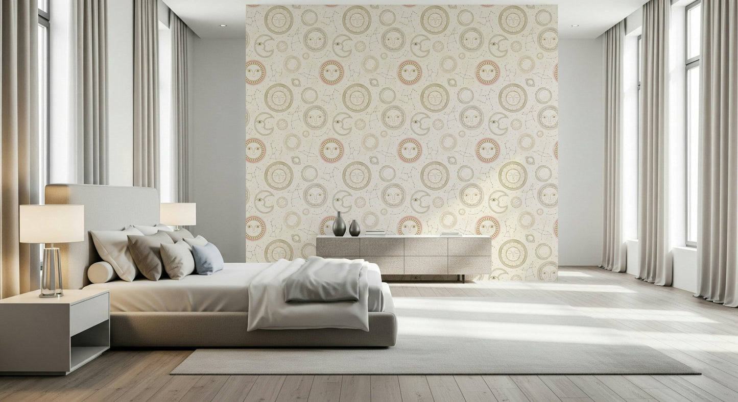 Home office study with the peaceful Celestial Harmony constellation pattern.