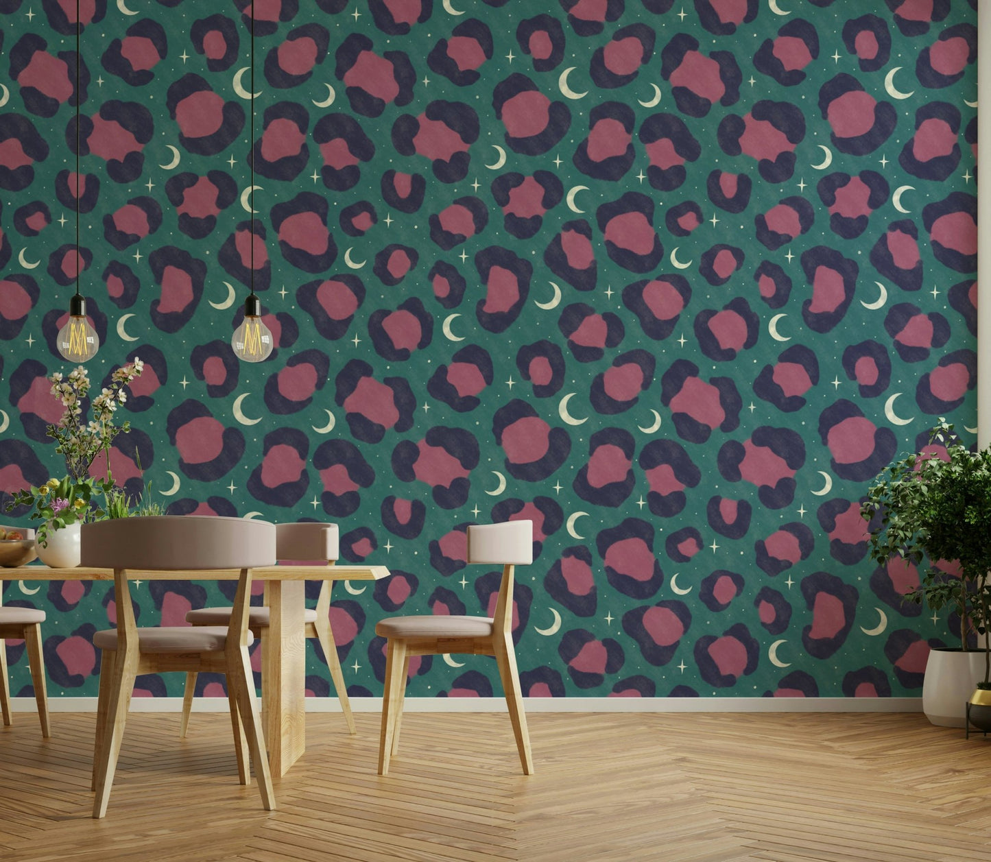 The colors are vibrant and rich, including purples, blues, pinks, and yellows.

