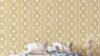 Sophisticated celestial medallions mural for unique wall styling.
