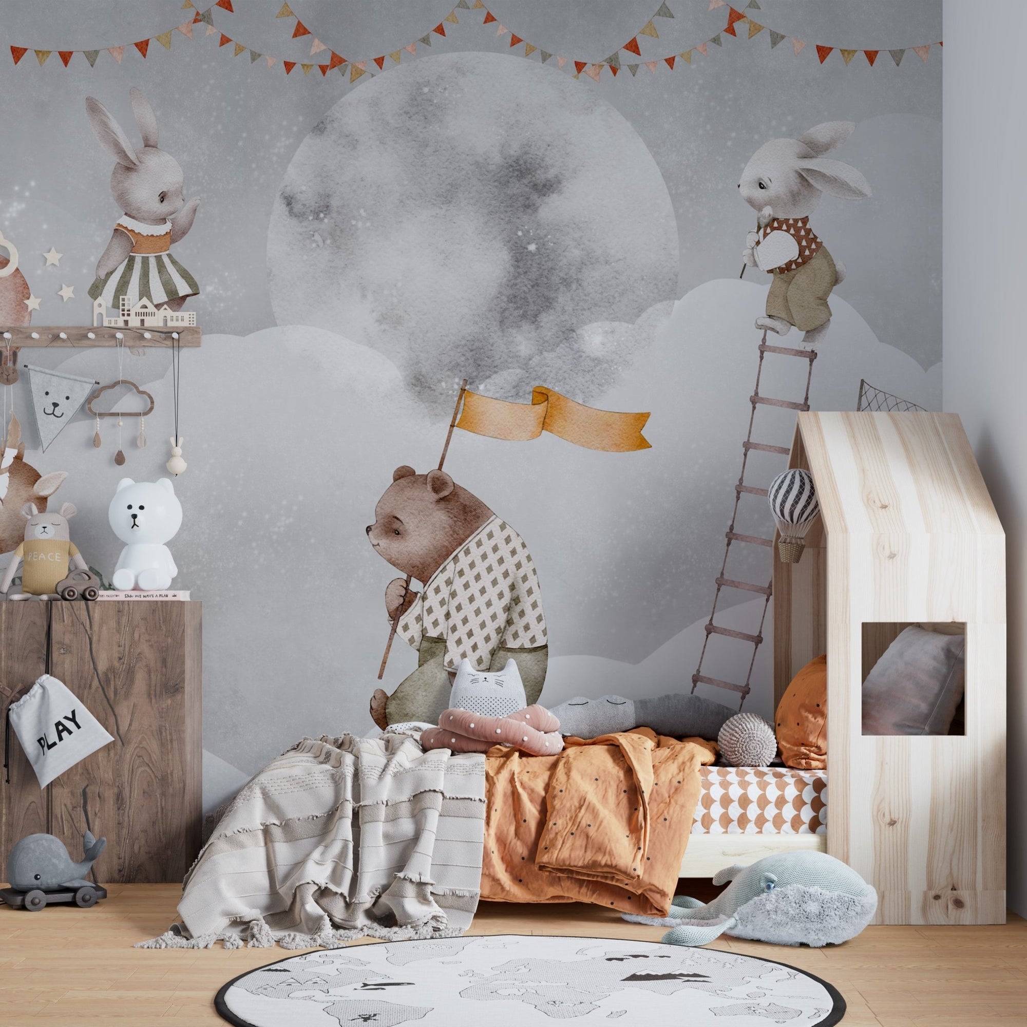 Celestial nursery adventure wallpaper for dreamy kids' rooms, C15