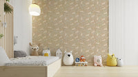 Celestial waves and rabbit wallpaper design

