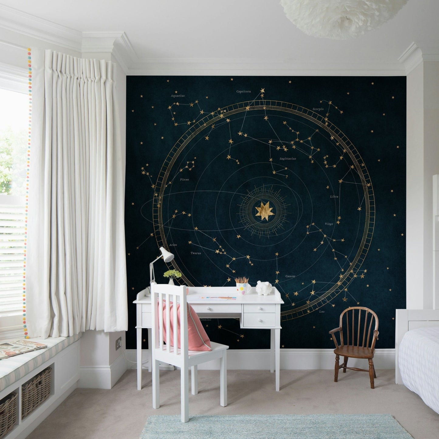 Celestial star map mural for a cosmic vibe in your space

