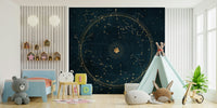Stunning celestial wall mural featuring star constellations

