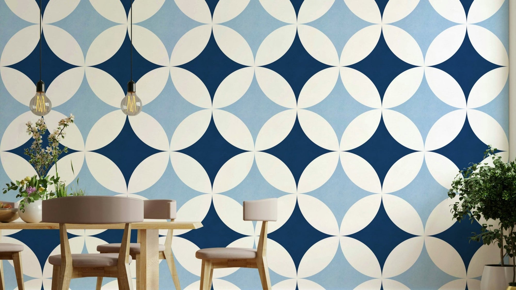 A wall mural of a peaceful celestial pattern. GD3437

