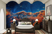 The colors are soft, muted tones of blue, purple, and black.

