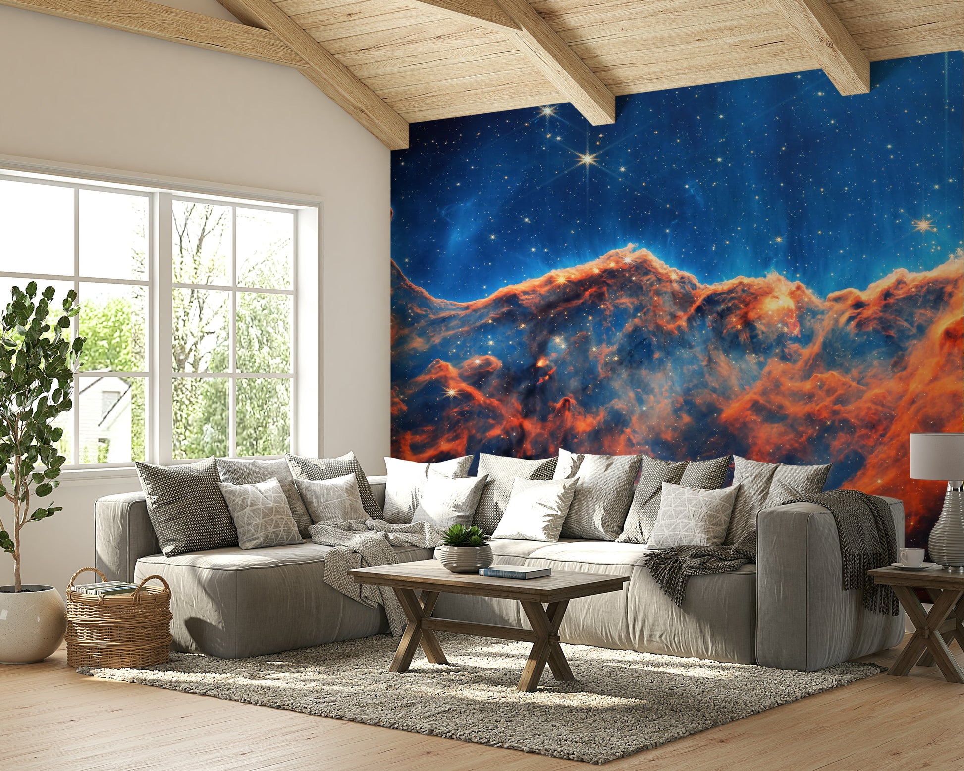 The celestial shapes are a central focus of the image.

