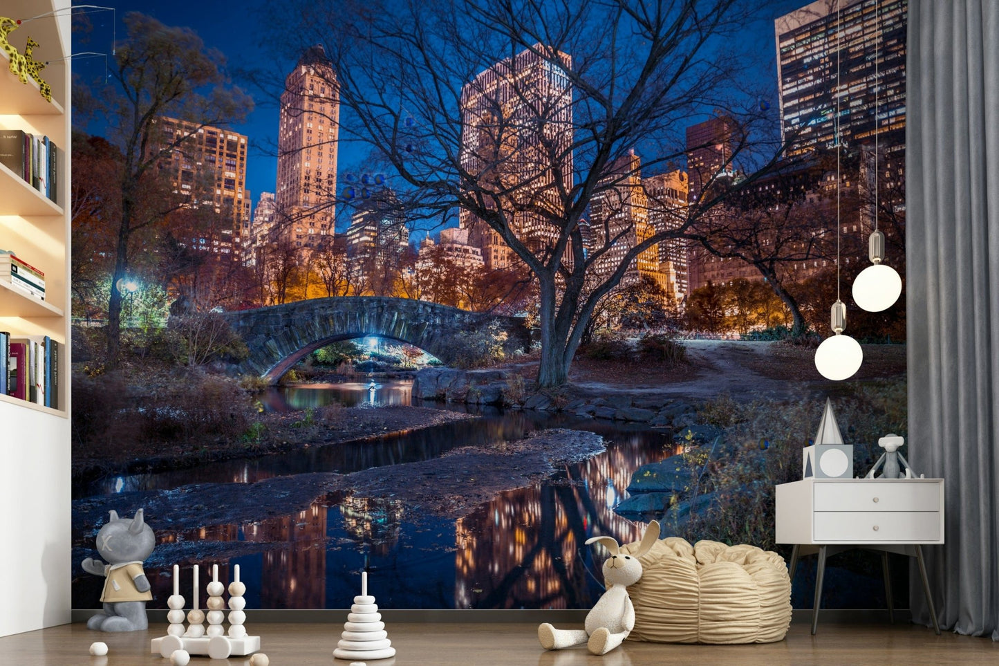 Central Park at Night Wall Mural