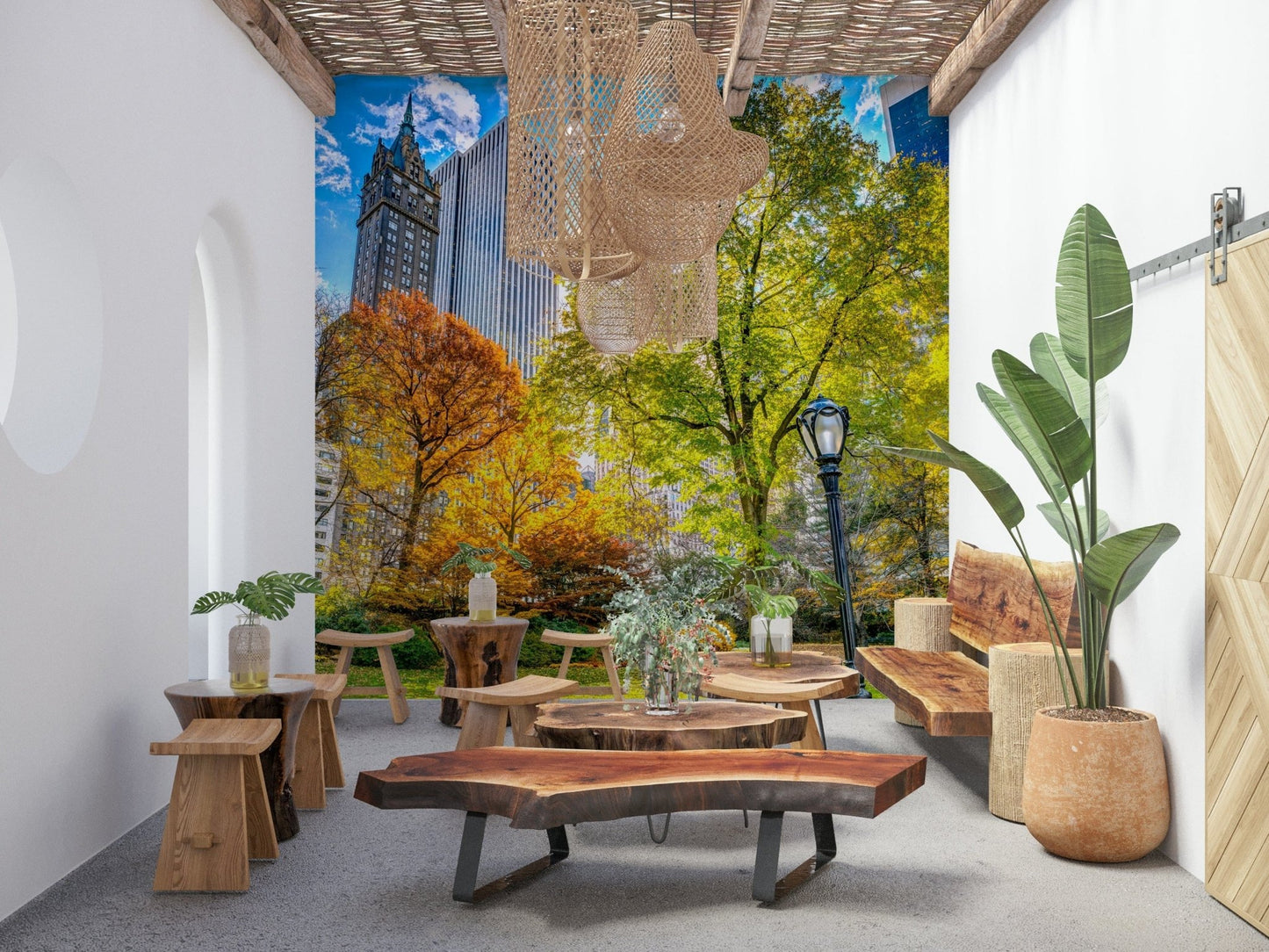 Central Park in Fall Colors Wall Mural