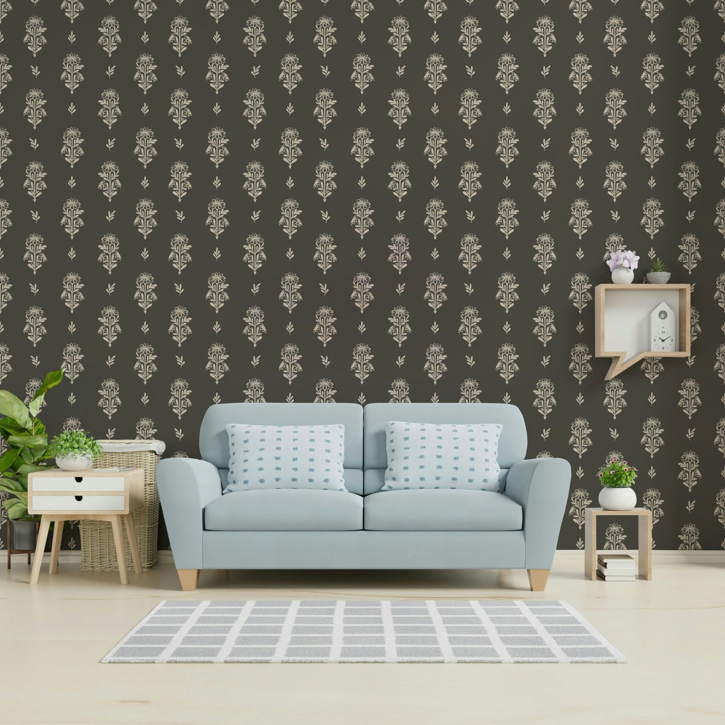Chalky Bloom Wallpaper with soft floral strokes


