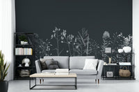 The colors are soft, muted tones of charcoal, gray, and black.

