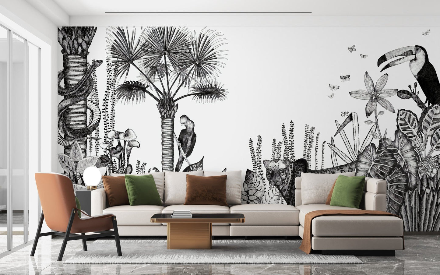 Charcoal pencil art tropical wallpaper tones
