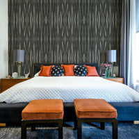 Deep grey wallpaper with repeat pattern

