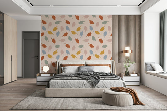 Sweet scattered Charming Birds Wallpaper⁠ image