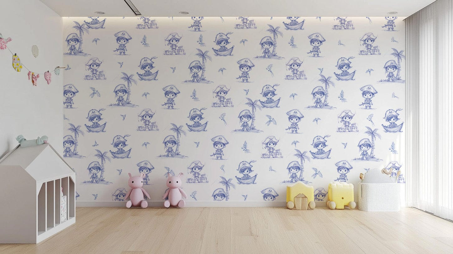 Cartoon pirate voyage nursery theme