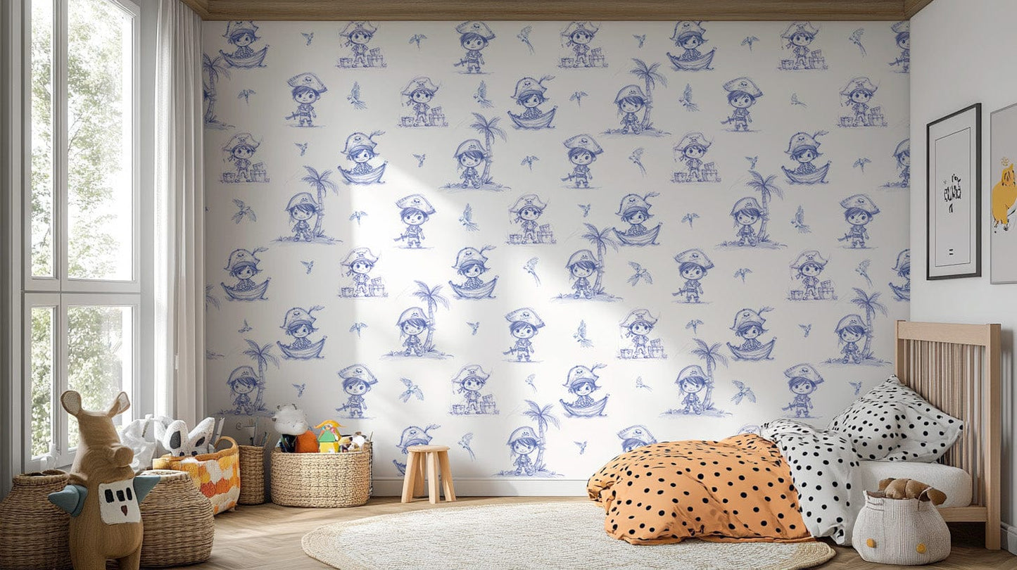 Pirate skulls and map wall décor