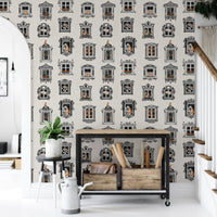 Vintage Cats and Floral Wallpaper Mural, AN20