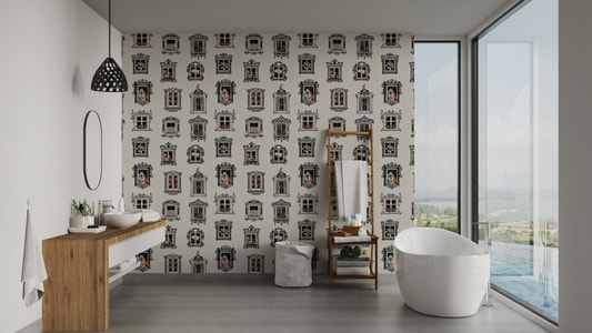 Artistic Feline Vintage Pattern Wallpaper

