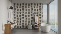 Artistic Feline Vintage Pattern Wallpaper, AN20