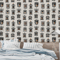 Charming Feline-Themed Vintage Wallpaper Mural, AN20