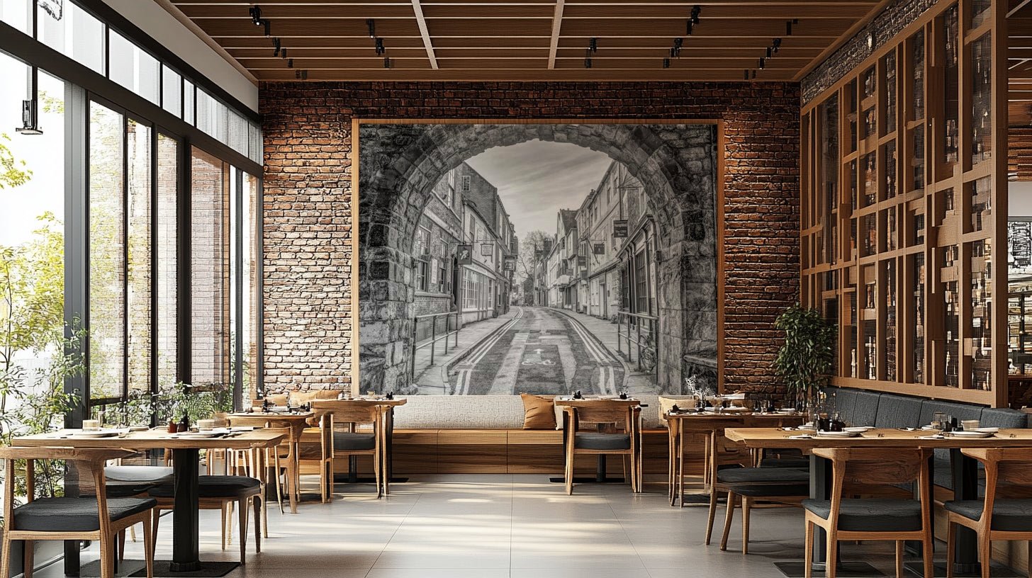 A classic historic wallpaper for walls with cobblestone., GD4718