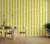 Nature-inspired chartreuse and stone wallpaper

