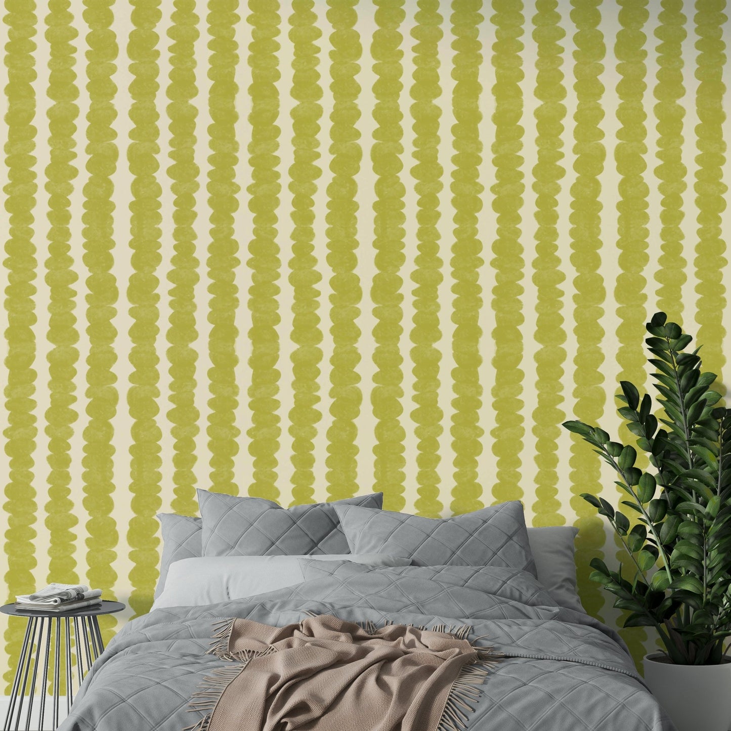 Nature-inspired wallpaper with chartreuse highlights

