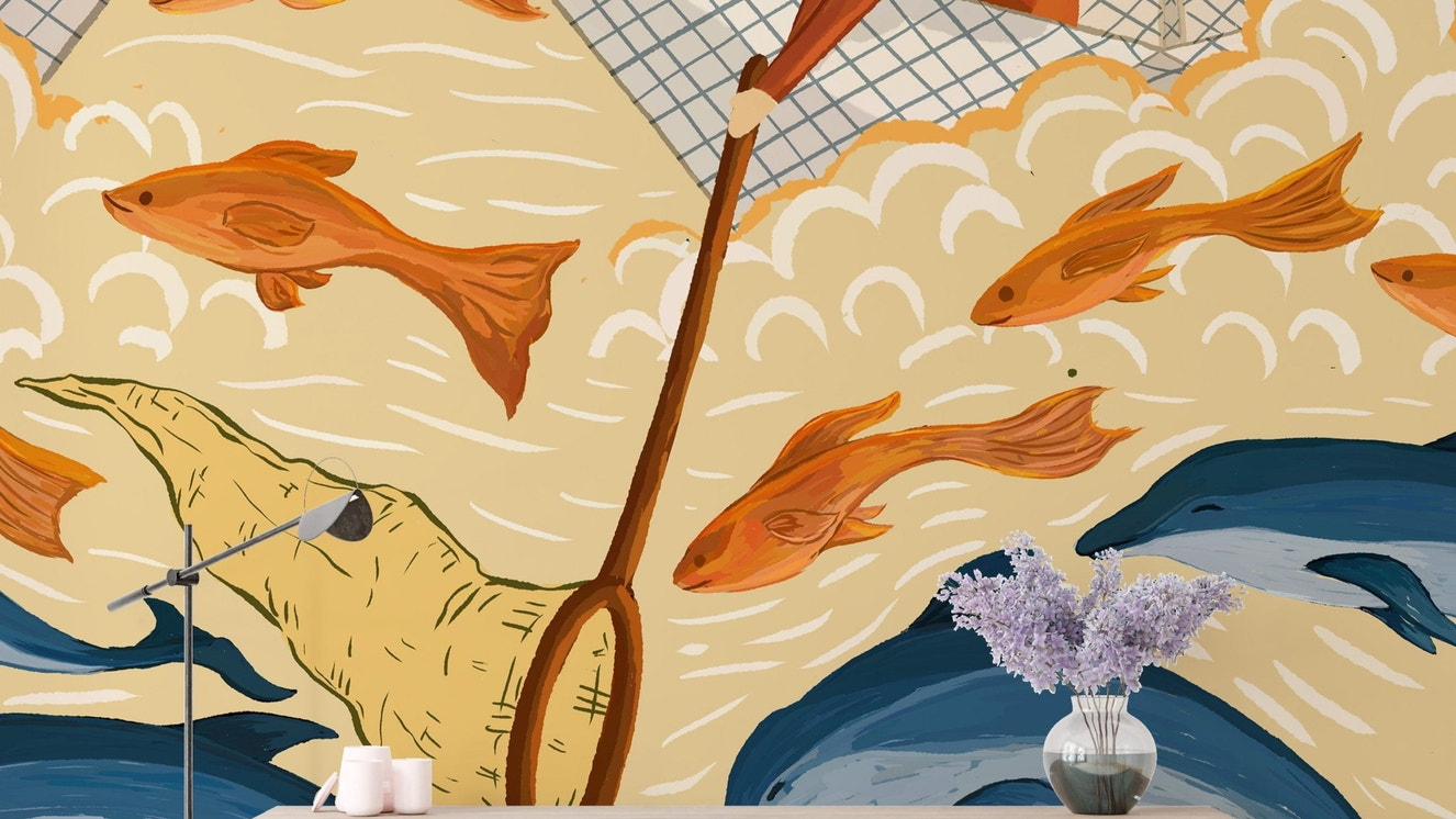 Elegant chasing dreams wallpaper for a modern, aspirational look.
