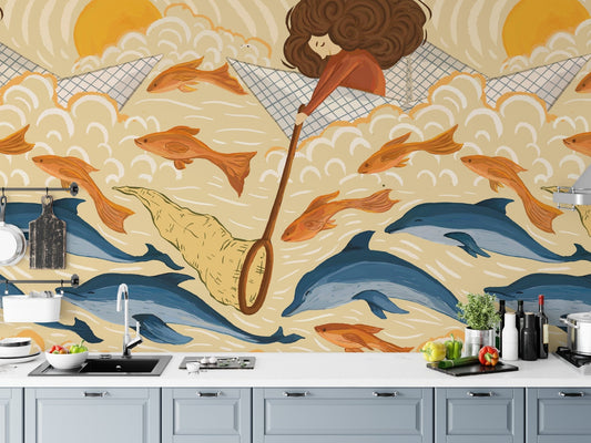 Stylish chasing dreams mural for walls that inspire creativity RNM19