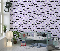 Repetitive bat pattern of this checkered purple wallpaperGD9460