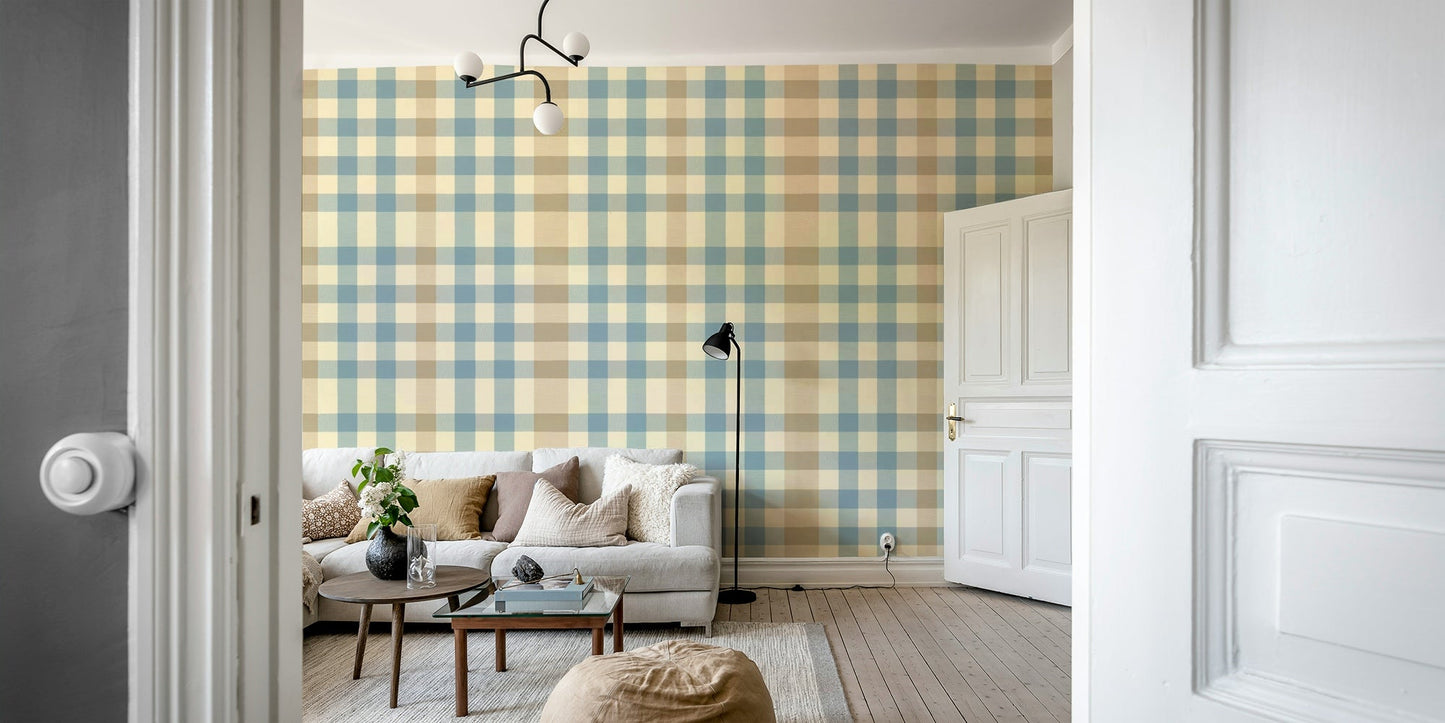 A charming checkered mural for stylish wallpaper.

