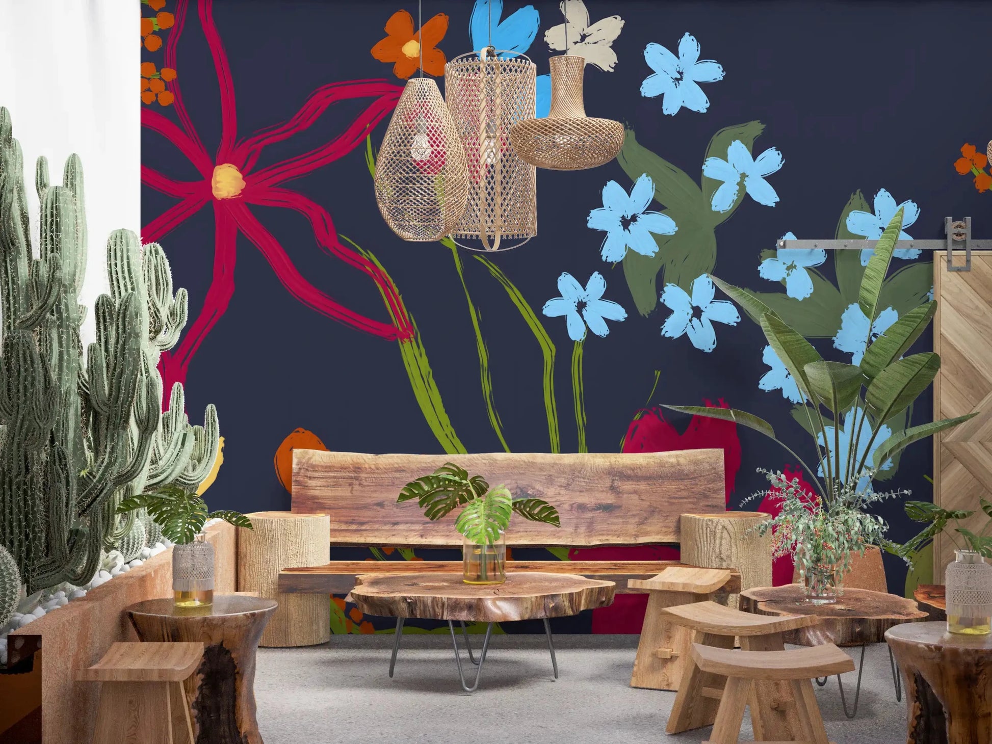 Cheerful Floral Summer Wall Mural