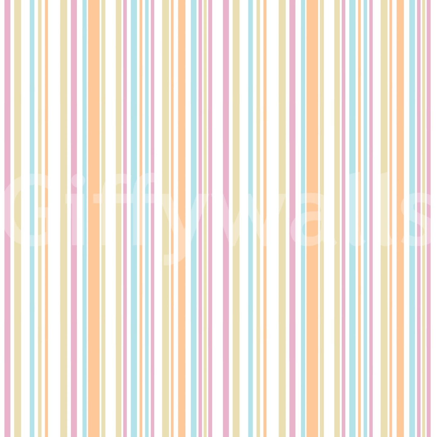Cheerful Stripes Rainbow wallpaper with mint pink and cream detail