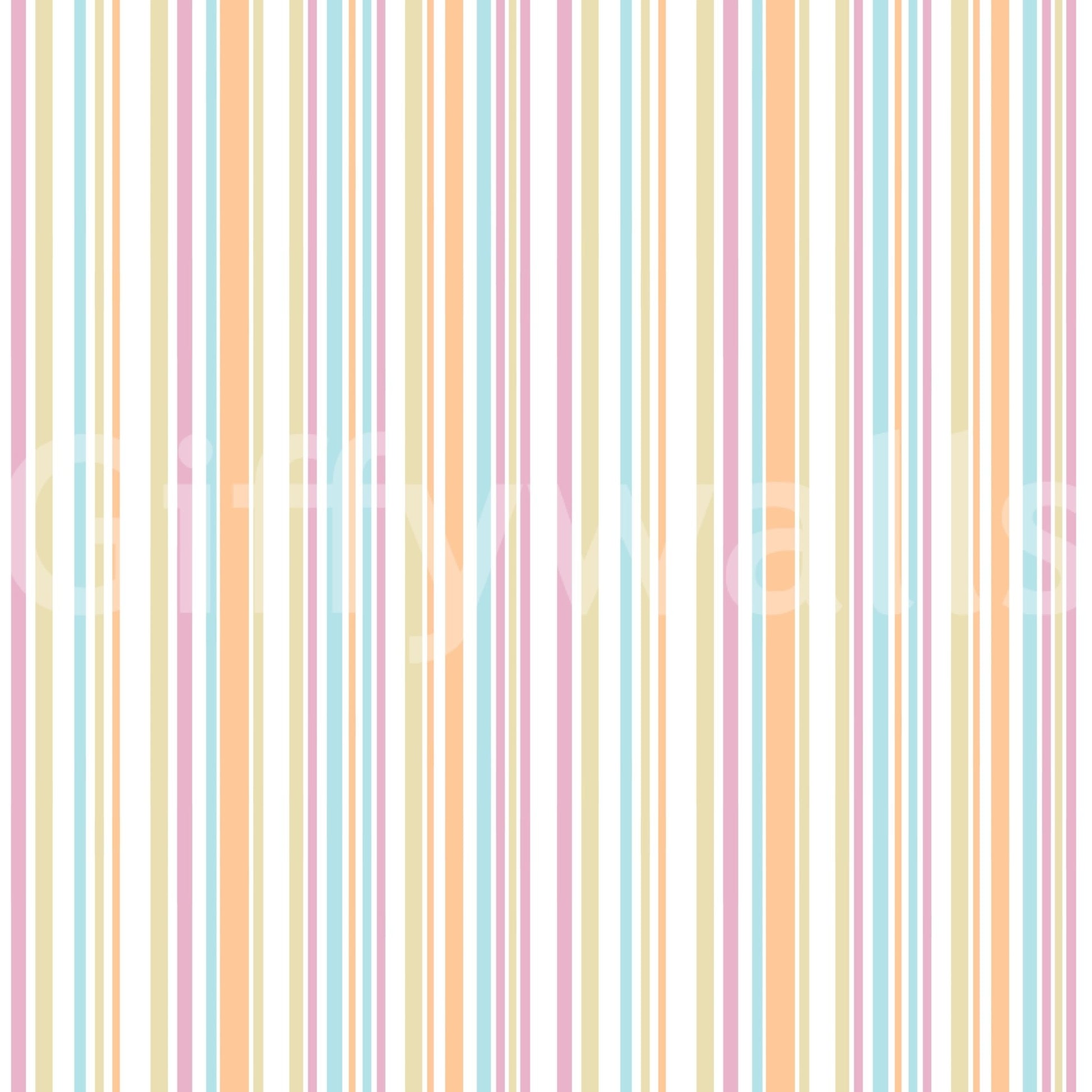 Cheerful Stripes Rainbow wallpaper with mint pink and cream detail