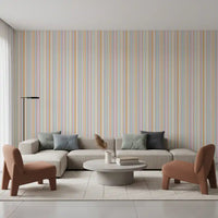 Cheerful Rainbow wallpaper with soft multicolor stripe pattern