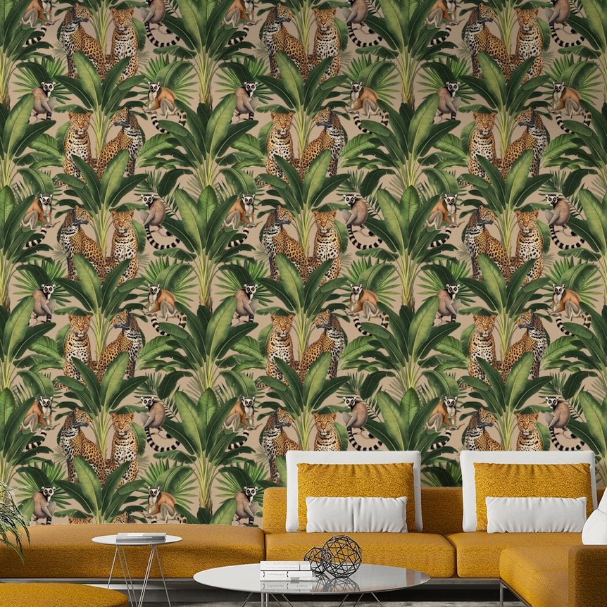 Playful animal wallpaper with soft background

